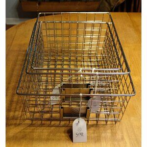 Salt By Sabrina London Storage Polished Nickel Baskets 3 Piece Set